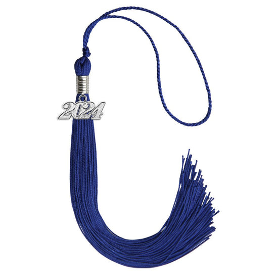 Royal Blue Graduation Tassel with Silver Bling Charm by Wholesale Grad Supply