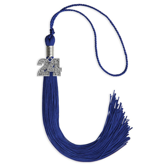 Royal Blue Graduation Tassel with Silver Bling Charm by Wholesale Grad Supply