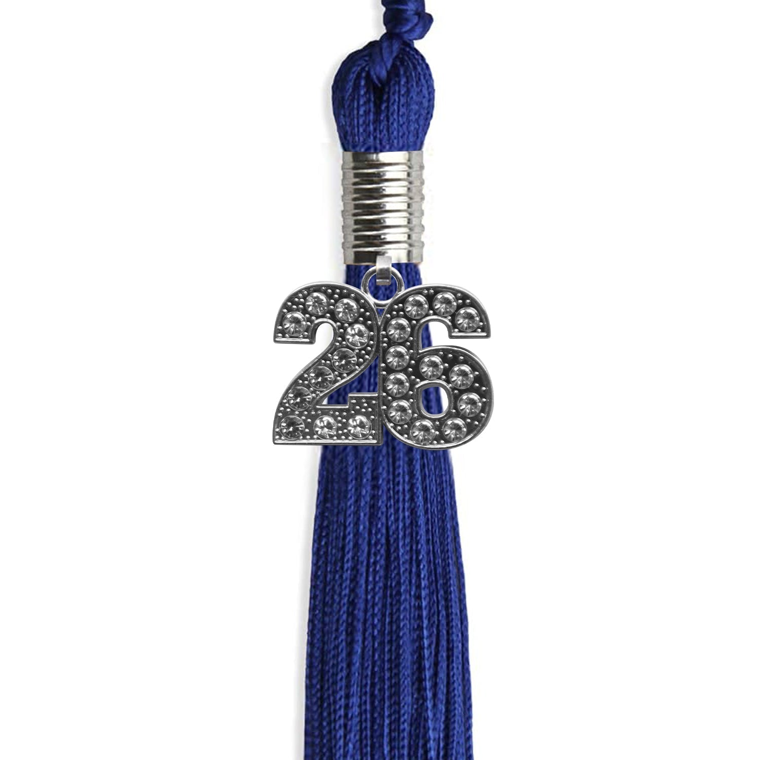 Royal Blue Graduation Tassel with Silver Bling Charm by Wholesale Grad Supply