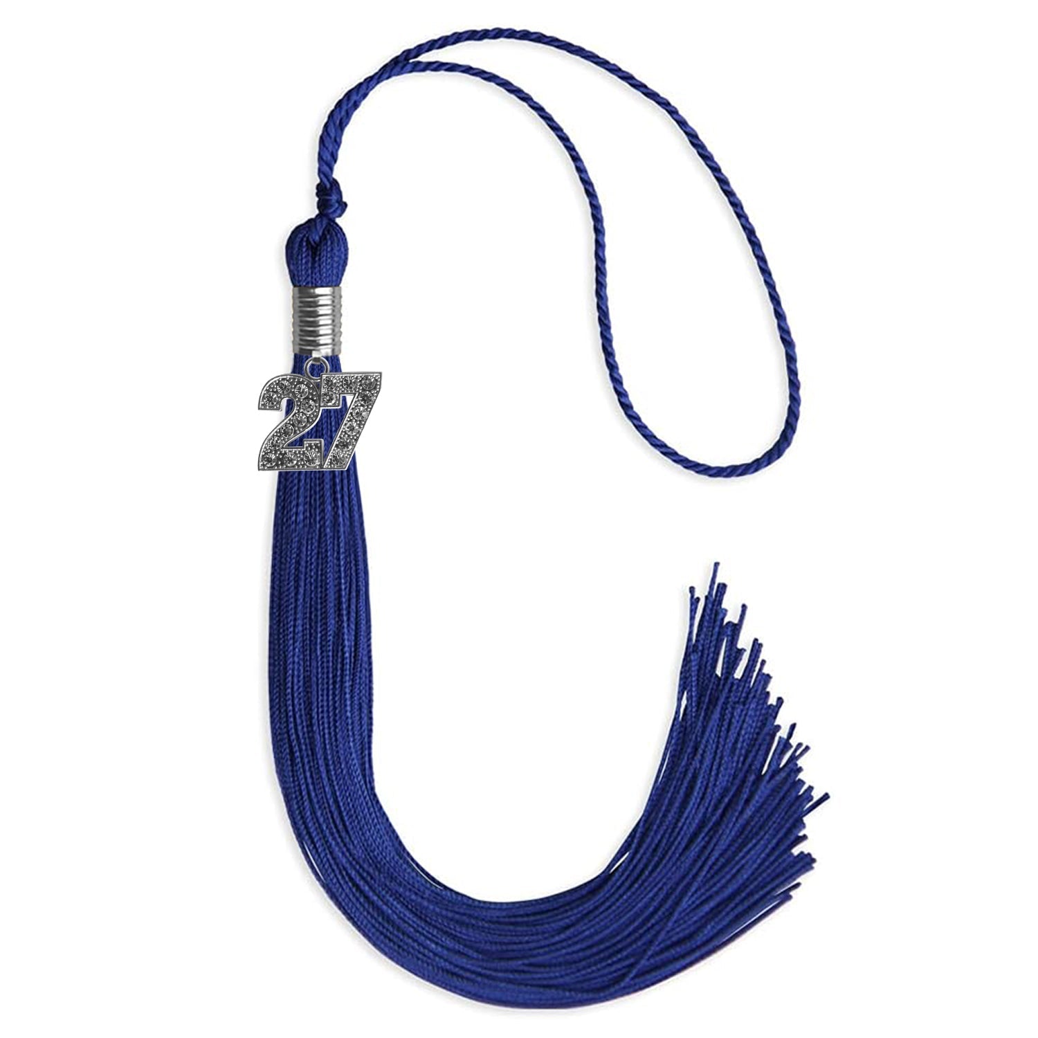 Royal Blue Graduation Tassel with Silver Bling Charm by Wholesale Grad Supply