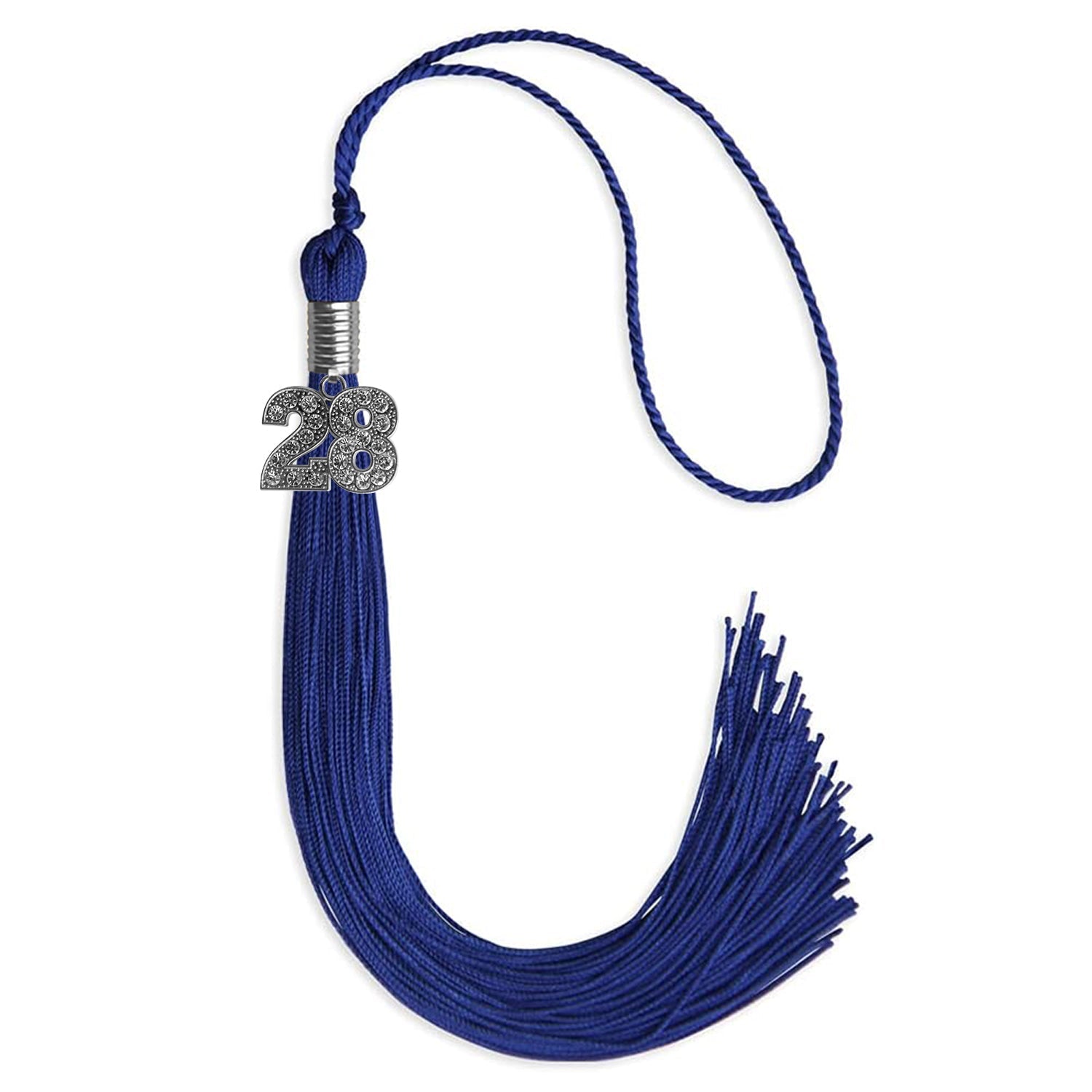Royal Blue Graduation Tassel with Silver Bling Charm by Wholesale Grad Supply