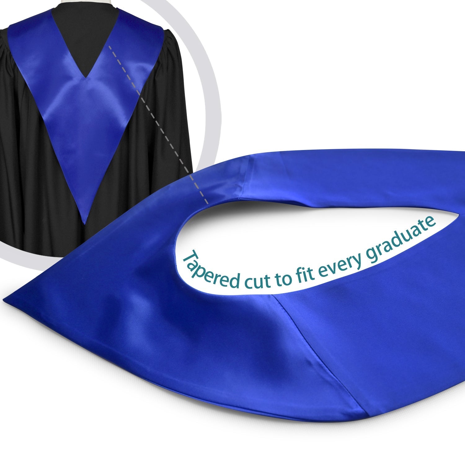 Royal Blue Graduation V-Stole by Wholesale Grad Supply