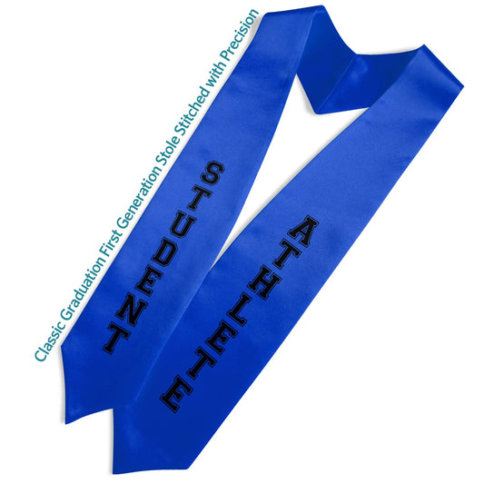 Royal Blue Student Athlete Graduate Stole/Sash with Classic Tips by Wholesale Grad Supply