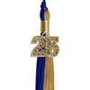 Royal Blue/Antique Gold Graduation Tassel with Gold Bling Charm by Wholesale Grad Supply