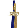 Royal Blue/Antique Gold Graduation Tassel with Gold Bling Charm by Wholesale Grad Supply