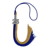 Royal Blue/Antique Gold Graduation Tassel with Silver Bling Charm by Wholesale Grad Supply