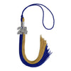 Royal Blue/Antique Gold Graduation Tassel with Silver Bling Charm by Wholesale Grad Supply