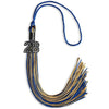 Royal Blue/Antique Gold Mixed Color Graduation Tassel with Black Bling Charm by Wholesale Grad Supply