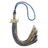 Royal Blue/Antique Gold Mixed Color Graduation Tassel with Gold Bling Charm by Wholesale Grad Supply