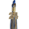 Royal Blue/Antique Gold Mixed Color Graduation Tassel with Gold Bling Charm by Wholesale Grad Supply