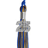Royal Blue/Antique Gold Mixed Color Graduation Tassel with Silver Bling Charm by Wholesale Grad Supply