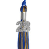 Royal Blue/Antique Gold Mixed Color Graduation Tassel with Silver Bling Charm by Wholesale Grad Supply