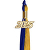 Royal Blue/Bright Gold Graduation Tassel with Gold Bling Charm by Wholesale Grad Supply