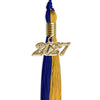 Royal Blue/Bright Gold Graduation Tassel with Gold Bling Charm by Wholesale Grad Supply