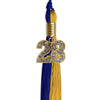 Royal Blue/Bright Gold Graduation Tassel with Gold Bling Charm by Wholesale Grad Supply