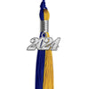 Royal Blue/Bright Gold Graduation Tassel with Silver Bling Charm by Wholesale Grad Supply
