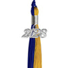 Royal Blue/Bright Gold Graduation Tassel with Silver Bling Charm by Wholesale Grad Supply