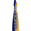 Royal Blue/Bright Gold Graduation Tassel with Silver Stacked Date Drop by Wholesale Grad Supply
