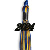 Royal Blue/Gold Mixed Color Graduation Tassel with Black Bling Charm by Wholesale Grad Supply