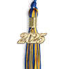 Royal Blue/Gold Mixed Color Graduation Tassel with Gold Bling Charm by Wholesale Grad Supply