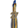 Royal Blue/Gold Mixed Color Graduation Tassel with Gold Bling Charm by Wholesale Grad Supply
