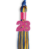 Royal Blue/Gold Mixed Color Graduation Tassel with Pink Bling Charm by Wholesale Grad Supply