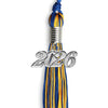 Royal Blue/Gold Mixed Color Graduation Tassel with Silver Bling Charm by Wholesale Grad Supply