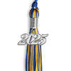 Royal Blue/Gold Mixed Color Graduation Tassel with Silver Bling Charm by Wholesale Grad Supply