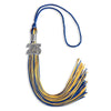 Royal Blue/Gold Mixed Color Graduation Tassel with Silver Bling Charm by Wholesale Grad Supply