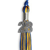 Royal Blue/Gold Mixed Color Graduation Tassel with Silver Bling Charm by Wholesale Grad Supply
