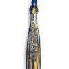 Royal Blue/Gold Mixed Color Graduation Tassel with Stacked Silver Date Drop by Wholesale Grad Supply