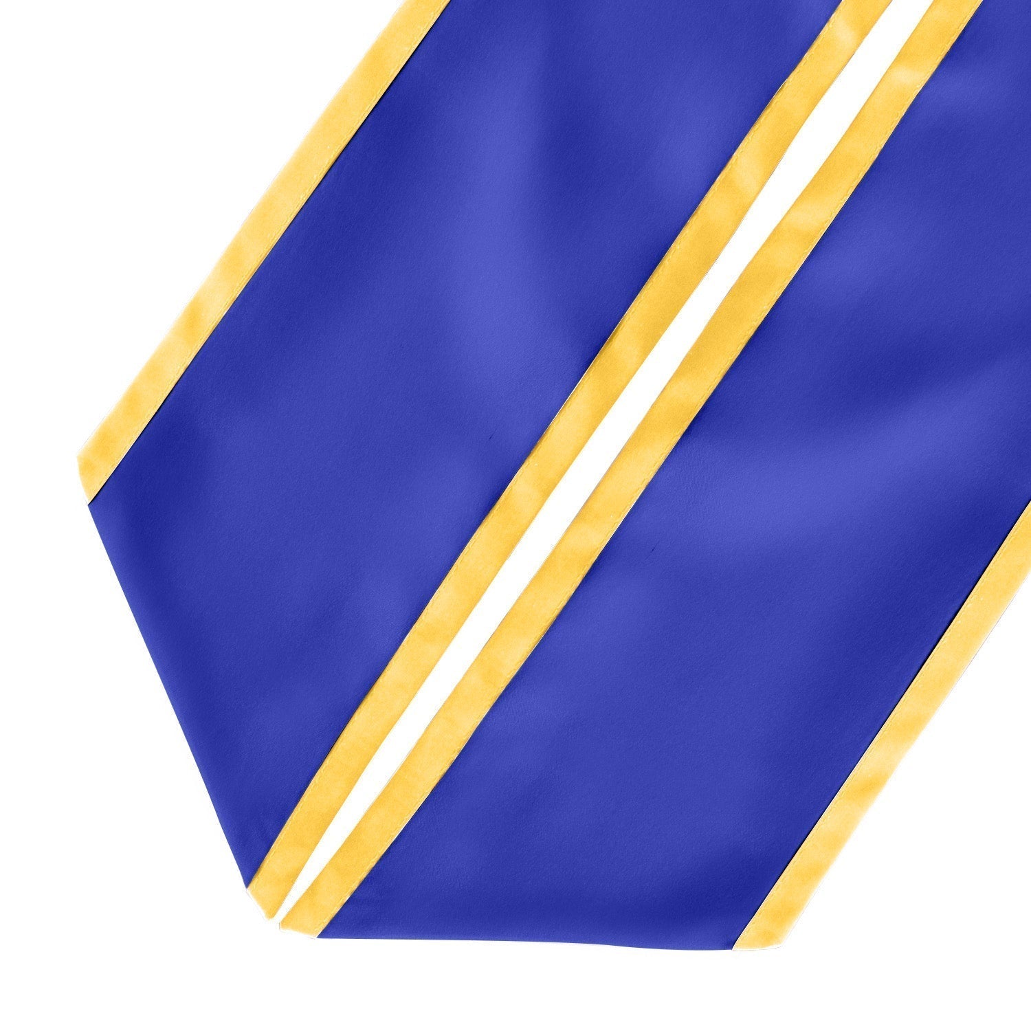Royal Blue/Gold Plain Graduation Stole with Trim Color & Angled End by Wholesale Grad Supply