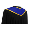 Royal Blue/Gold Plain Graduation Stole with Trim Color & Angled End by Wholesale Grad Supply