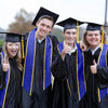 Royal Blue/Gold Plain Graduation Stole with Trim Color & Angled End by Wholesale Grad Supply