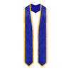 Royal Blue/Gold Plain Graduation Stole with Trim Color & Classic End by Wholesale Grad Supply