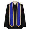 Royal Blue/Gold Plain Graduation Stole with Trim Color & Classic End by Wholesale Grad Supply