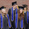 Royal Blue/Gold Plain Graduation Stole with Trim Color & Classic End by Wholesale Grad Supply