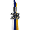 Royal Blue/Gold/White Graduation Tassel with Black Bling Charm by Wholesale Grad Supply