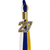 Royal Blue/Gold/White Graduation Tassel with Gold Bling Charm by Wholesale Grad Supply