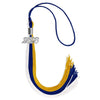 Royal Blue/Gold/White Graduation Tassel with Silver Bling Charm by Wholesale Grad Supply