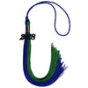 Royal Blue/Green Graduation Tassel with Black Bling Charm by Wholesale Grad Supply
