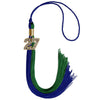 Royal Blue/Green Graduation Tassel with Gold Bling Charm by Wholesale Grad Supply
