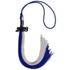 Royal Blue/Grey Graduation Tassel with Black Bling Charm by Wholesale Grad Supply