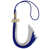 Royal Blue/Grey Graduation Tassel with Gold Bling Charm by Wholesale Grad Supply