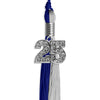 Royal Blue/Grey Graduation Tassel with Silver Bling Charm by Wholesale Grad Supply