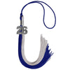Royal Blue/Grey Graduation Tassel with Silver Bling Charm by Wholesale Grad Supply
