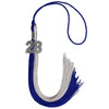 Royal Blue/Grey Graduation Tassel with Silver Bling Charm by Wholesale Grad Supply