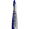 Royal Blue/Grey Graduation Tassel with Silver Stacked Date Drop by Wholesale Grad Supply