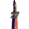 Royal Blue/Orange Graduation Tassel with Black Bling Charm by Wholesale Grad Supply