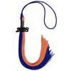 Royal Blue/Orange Graduation Tassel with Black Bling Charm by Wholesale Grad Supply